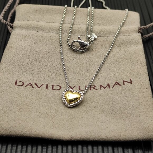 "David Yurman silver heart necklace "